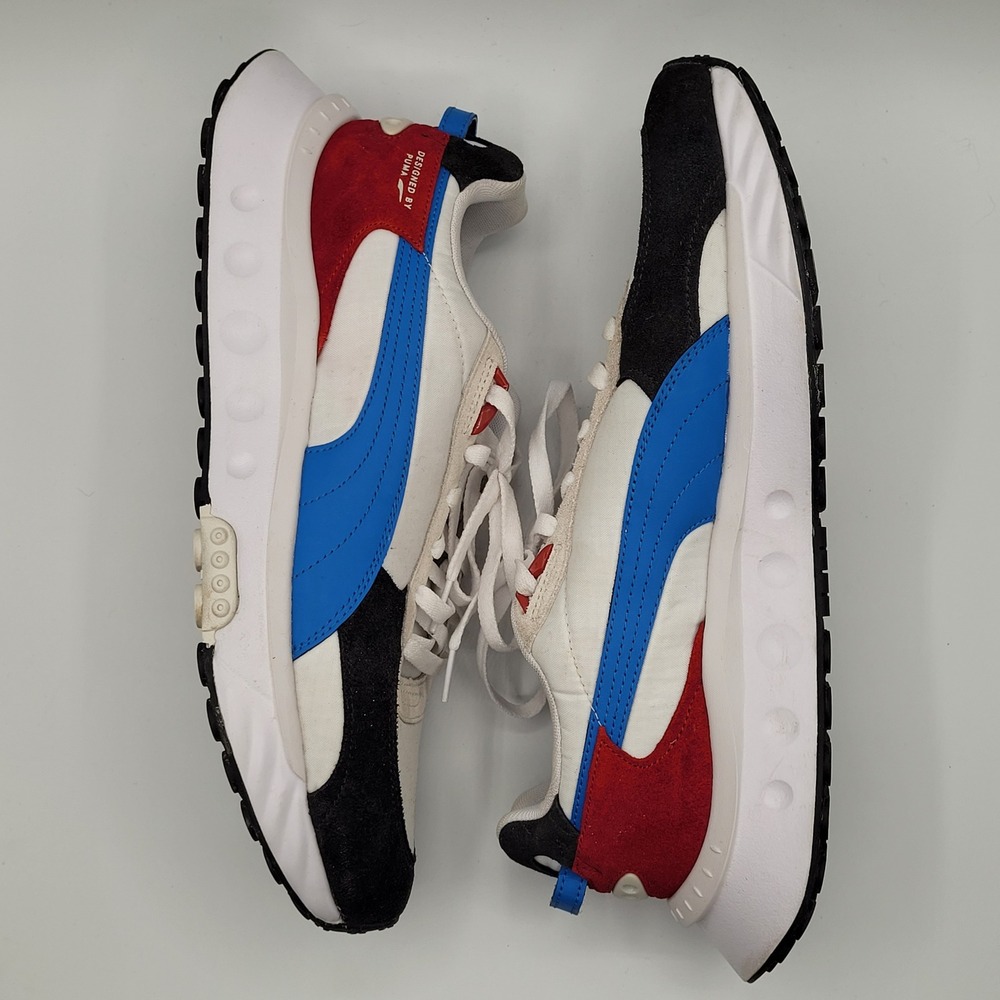 Puma Wild Rider Rollin Sneakers Mens Size 12 White Black Red Blue 381517-04 - Picture 3 of 9